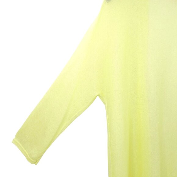 Chicos Open Front Cardigan Womens 1 US M/8 Semi Sheer 3/4 Sleeve Light Yellow - Picture 15 of 16